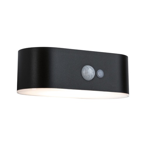 Nástěnná - P 94571 Solární LED venkovní nástěnné svítidlo Adya pohybové čidlo IP44 3000K černá - PAULMANN - foto 1