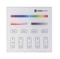 Ovladače pro vícebarevné LED pásky, RGB, RGBW - IMPR 843513 Deko-Light RF-smart, dálkové ovladání na zeď, bílá, 4 zóny, Single/CCT/RGB/RGBW/RGB+CCT - LIGHT IMPRESSIONS