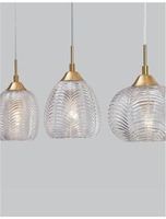 Podélná - NV 9191543 Závěsné svítidlo VARIO čiré sklo a saténový zlatý kov E27 3x12W 230V IP20 bez žárovky - NOVA LUCE