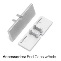 Krytky pro Al profily - SLC S43134 Koncovka pro profil G Deco s otvorem šedá 2x - TLG