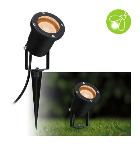 Zápichy - P 94731 LED bodové zahradní světlo zlaté světlo neláká hmyz IP65 kruhové 92mm 2200 - 2200K 4,3W 230V 38-38° černá kov - PAULMANN - foto 1