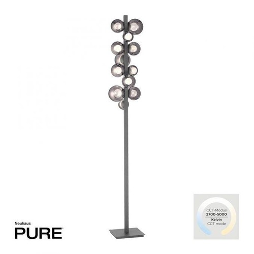 Stojací lampy - PN 557-15 LED stojací svítidlo PURE Popup stmívatelné CCT 2700-5000K platina / kouřová / satin - PAUL NEUHAUS - foto 1