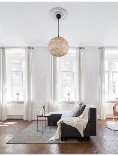 Koule - NV 9581501 Závěsné svítidlo MELODY přírodní bambus černý kabel E27 1x12W IP20 bez žárovky - NOVA LUCE - foto 1