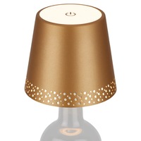 Na stůl - BRILO 7485017 LED nabíjecí stolní lampa, 11 cm, USB-C, 280lm, zlatá - BRILONER