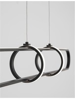 Podélná - NV 9113121 Závěsné svítidlo ARTE matný černý hliník a akryl LED 31.2W 230V 3000K IP20 stmívatelné - NOVA LUCE