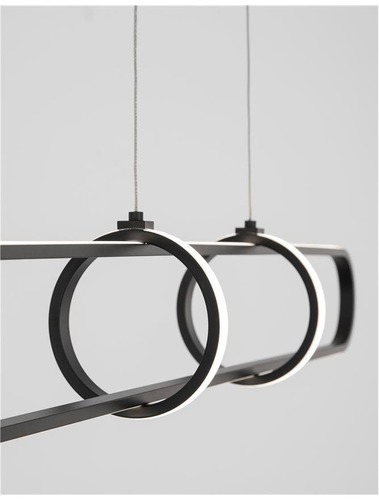Podélná - NV 9113121 Závěsné svítidlo ARTE matný černý hliník a akryl LED 31.2W 230V 3000K IP20 stmívatelné - NOVA LUCE - foto 1