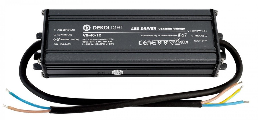 Stabilizované napětí - IMPR 872082 Deko-Light napájení IP CV V6-40-12 konstantní napětí 0-3340 mA IP67 12V DC 40W - foto 1