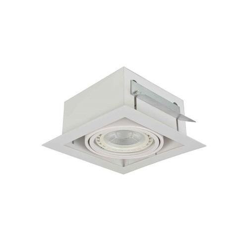Hranatá - AZZ AZ2870 Stropní zápustné bodové svítidlo Azzardo Nova 1 white/white AZ2870 GU10+ADAP111/ES111 1x40/1x50W IP20 19,5cm bílé - AZZARDO - foto 1