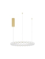 Kruhová - NV 9695230 Závěsné svítidlo PERLA zlatý kov a opálové sklo LED 54W 230V 3000K IP20 stmívatelné - NOVA LUCE