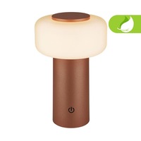 Stolní lampy dekorační - BRILO 7580014 Juna stolní lampa - 1,8W, 210lm, nabíjecí, LED, stmívatelné, dotykový vypínač, teplá bílá, kávová - BRILO
