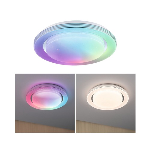 Kruhová - P 70546 LED stropní svítidlo Rainbow efekt duhy RGBW 230V 22W chrom/bílá - PAULMANN - foto 1