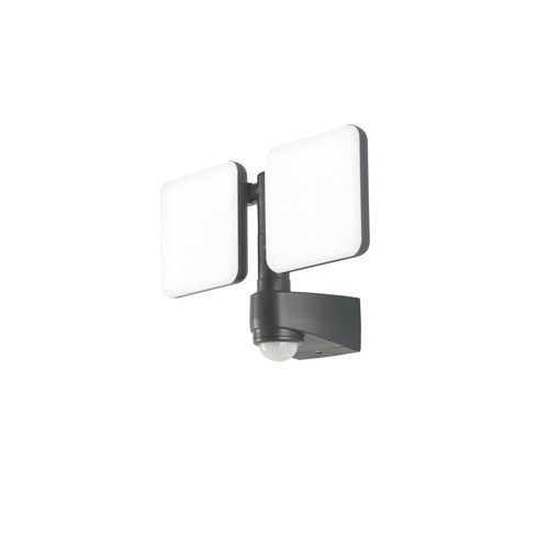 Reflektory - FAN LED-SAT-20 Venkovní reflektor LED SAT antracit plast 2x10 W 2400 lm 4000 K IP54 se senzorem 23x33x13,35 cm - FANEUROPE - foto 1