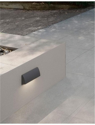 Nástěnná - NV 9018062 Venkovní nástěnné svítidlo LIV tmavě šedý hliník a skleněný difuzor LED 3.5W 3000K 200-240V 120st. IP54 - NOVA LUCE - foto 1