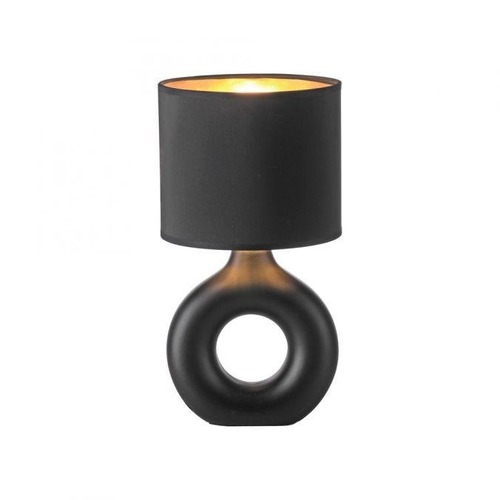 Stolní lampy dekorační - LD 14193-18 CARARA stolní lampa černá / zlatá šňůrový vypínač látkové stínidlo - JUST LIGHT - foto 1