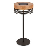 Stolní lampy dekorační - BRILO 7576014 Booha stolní lampa - 2,5W, 300lm, bezdrátová, IP44, LED, stmívatelná, teplá bílá, černá/dřevo - BRILO