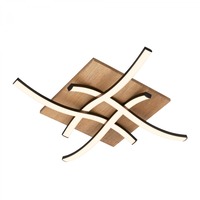 Hranatá - BRI 3816014 Vinka LED stropní svítidlo, tvar vlny, dekor dřeva, teple bílé světlo, černá/dřevo, 47,5x47,5cm - BRILONER
