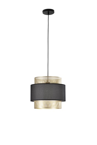 Dekorativní - FAN I-LOUNGE-S35 Závěsné svítidlo Lounge zlatá + černá konstrukce, 1 x E27, pr. 35 x 200 cm - FANEUROPE - foto 1
