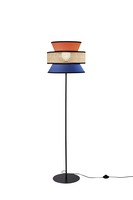 Stojací lampy - FAN I-GAZEBO-PT-AB Stojací lampa Gazebo oranžová + modrá + ratan, 1 x E27, pr. 40 x 145 cm - FANEUROPE
