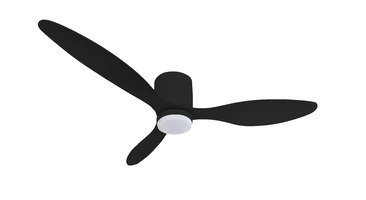 LED stropní svítidla - LED stropní ventilátor 18W/3CCT černá + dálkové ovládání