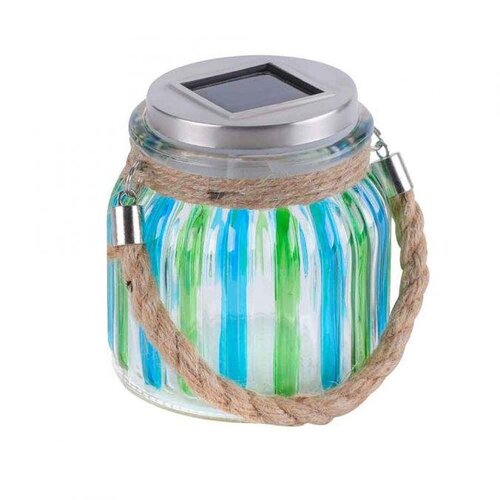 Dekorační - LD 19881-70 SOLAR LED solární svítidlo, sklo,zelená-modrá-šrafované 5000K - LEUCHTEN DIREKT / JUST LIGHT - foto 1