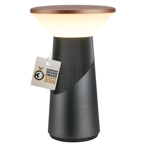Na stůl - BRI 7675015 PILIA LED stolní lampa dobíjecí antracit / bronz 2,6W 200lm 2700K stmívatelná IP44 - BRILONER - foto 1