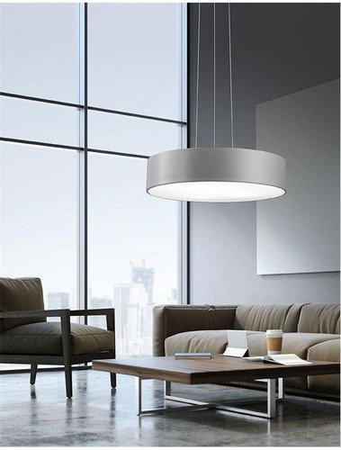 Kruhová - NV 616804 Závěsné svítidlo RODA šedý hliník akrylový difuzor LED 46W 230V 3000K IP20 - NOVA LUCE - foto 1