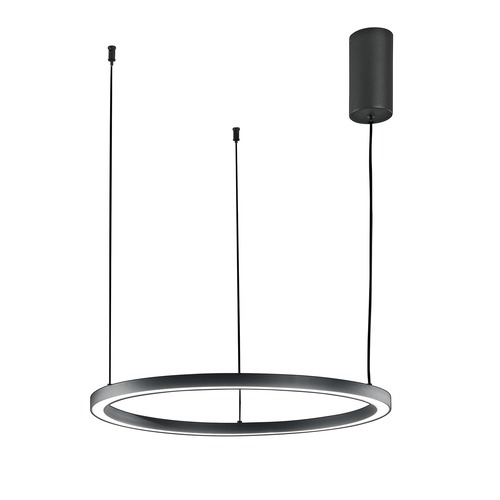 Kruhová - FAN LED-HOOP-S60-NER Závěsné LED svítidlo HOOP černá, 30 W, 4500 lm, CCT, 60 × 150 cm - FANEUROPE - foto 1