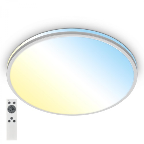 Kruhová - BRILO 3831014 Pulup, LED stropní svítidlo, plynule stmívatelné, dálkový ovladač, matný chrom - BRILO - foto 1