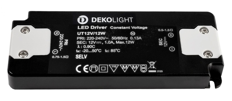 Stabilizované napětí - IMPR 862231 Deko-Light LED-napájení FLAT, CV, UT12V/12W konstantní napětí 0-1000 mA IP20 12V DC 12,00 W - foto 1