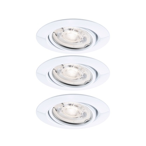 Kruhová - P 94952 LED vestavné svítidlo Base GU10 Flat výklopné 3x4,9W 230V stmívatelné 2700K bílá - PAULMANN - foto 1
