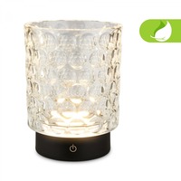 Stolní lampy dekorační - BRILO 7560015 Sunora LED stolní lampička bezdrátová IP44, stmívatelné, dotykový vypínač, čirá - BRILO