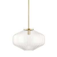 Koule - HVLG 1518-AGB-CE Závěsné svítidlo BENNETT ocel staromosaz E27 1x40W - HUDSON VALLEY