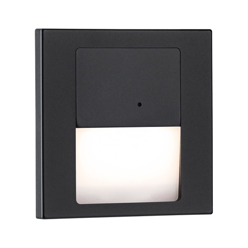 Zapuštěná - P 80004 LED vestavné svítidlo do zdi Tsaro hranaté 80x36mm 1W 230V 2700K černá mat čidlo - PAULMANN - foto 1