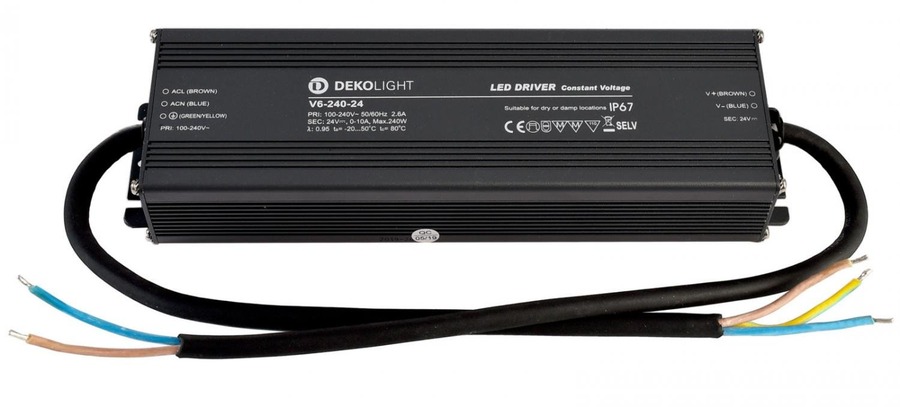 Stabilizované napětí - IMPR 872089 Deko-Light napájení IP CV V6-240-24 konstantní napětí 0-10000 mA IP67 24V DC 240W - foto 1