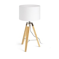 Stolní lampy dekorační - RED R14042 ALVIS/RON 40 stolní Polycotton bílá/bambus 230V E27 11W - RED - DESIGN RENDL