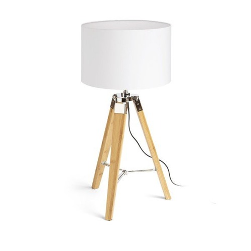 Stolní lampy dekorační - RED R14042 ALVIS/RON 40 stolní Polycotton bílá/bambus 230V E27 11W - RED - DESIGN RENDL - foto 1