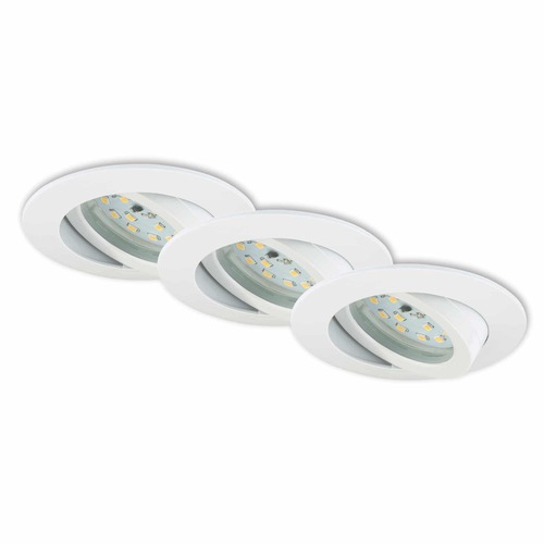 Kruhová - BRI 7232-036 3ks sada LED vestavné svítidlo, pr. 8,2 cm, 5,5 W, bílé - BRILONER - foto 1