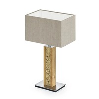 Stolní lampy dekorační - HERZ 1600H.141 Stolní lampa Karl H Quadra 41 juta / dřevo / seno E27 max.60W - HERZBLUT