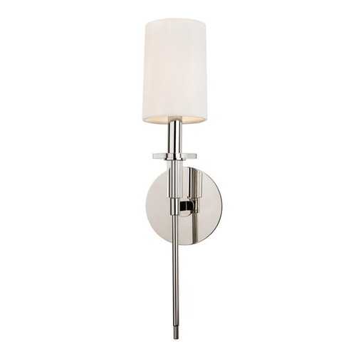 Dekorativní - HVLG 8511-PN-CE Nástěnné svítidlo AMHERST ocel/hedvábí nikl/bílá E14 1x40W - HUDSON VALLEY - foto 1