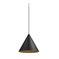 Kónická - LA 1008503 MAGICO 38 závěsné svítidlo, E27, délka závěsu 180 cm, 1x max. 10 W, matná černá barva - BIG WHITE (SLV)
