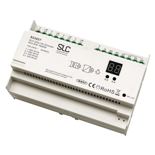 Stmívače - SLC S23027 Stmívač DALI 4CH 1600W IP21 DIN - TLG - foto 1