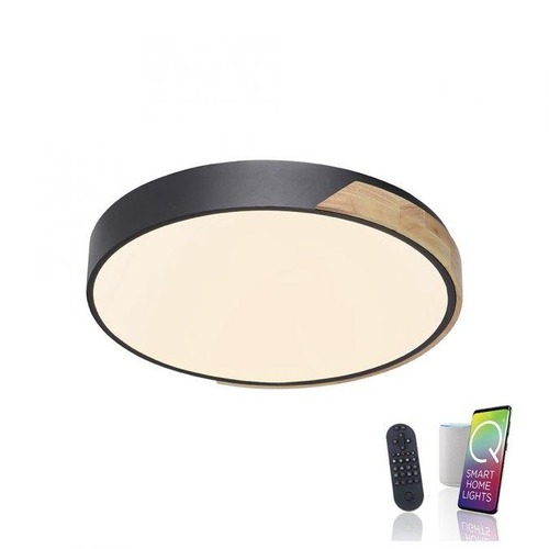 Kruhová - PN 6071-18 Q BILA LED stropní svítidlo Smart Home, pravé dřevo, stmívatelné ZigBee 2700-5000K - PAUL NEUHAUS - foto 1