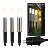 Connect To Shine - BRI 3925032 BRILONER Startovací sada Junca – CONNECT TO SHINE, 3ks svítidel pro osvětlení cesty, IP44, design nerez ocel 3925032