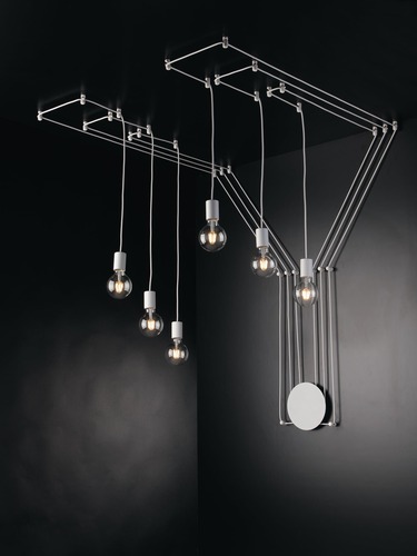 Bodová - FAN I-HABITAT-PL6 BCO Stropní svítidlo Habitat, bílé, 6 x E27, délka 500 cm - FANEUROPE - foto 1