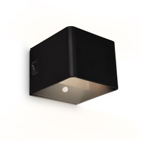Nepřímé osvětlení - BRI 3879015 Borra nástěnné svítidlo - 1,5W, 100lm, bezdrátové, LED, s pohybovým čidlem, černé - BRILONER