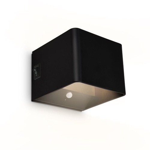 Nepřímé osvětlení - BRI 3879015 Borra nástěnné svítidlo - 1,5W, 100lm, bezdrátové, LED, s pohybovým čidlem, černé - BRILONER - foto 1