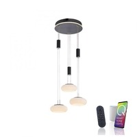 Vícečetná - PN 2078-18 Q-ETIENNE Q závěsné svítidlo Smart Home, černá, kruhové, 3 ramenné ZigBee 2700-5000K - PAUL NEUHAUS