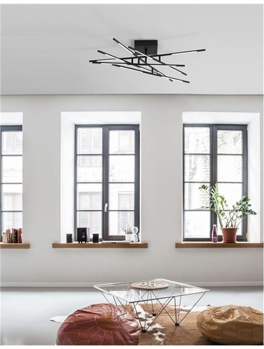 Dekorativní - NV 9180714 Stropní svítidlo RACCIO černý kov a akryl LED 48W 230V 3000K IP20 stmívatelné - NOVA LUCE - foto 1