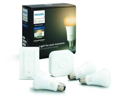 SmartHome Paul Neuhaus - PH 8718699673345 Hue Bluetooth LED White Ambiance základní sada LED žárovka 3xE27 A19 9.5W 806lm 2200K-6500K + bridge + dimmer switch - PHILIPS (929002216903)