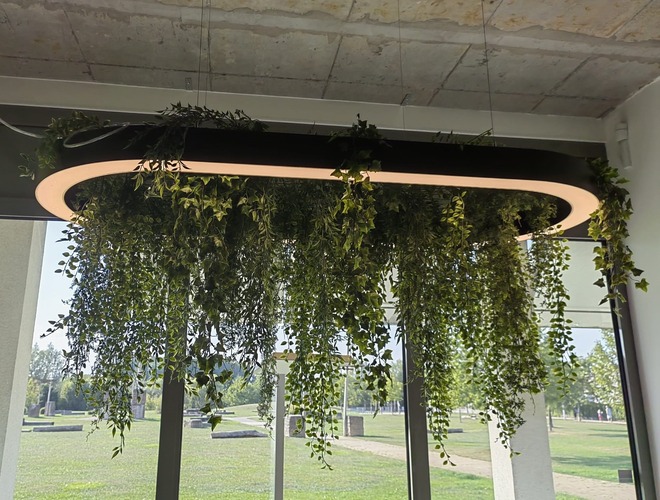 Dekorativní - ARCHI SBS/80/FLOW/OV/AX/DI/3K/CRI90… Závěsné svítidlo BELO_LO_OV_DI s rostlinami CRI90 700x1547x80mm 54W 8710lm 3000K SWITCH-DIM černé - Archilight - foto 1